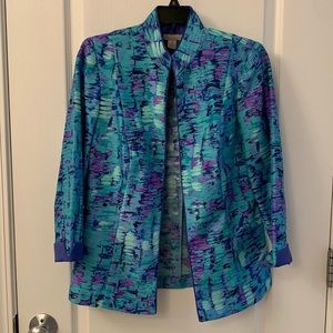Blue and Purple Patterned Suit Blazer